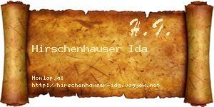 Hirschenhauser Ida névjegykártya