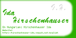 ida hirschenhauser business card
